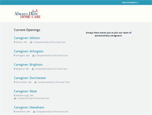 Tablet Screenshot of jobs.alwaysherehomecare.com